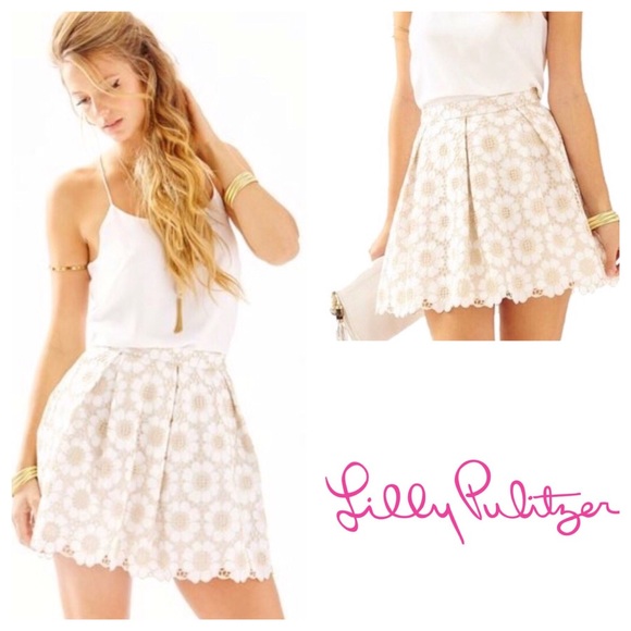 Lilly Pulitzer Dresses & Skirts - Lilly Pulitzer | Harlie Skirt Gold Mettali Size 2